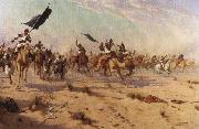 Robert Talbot Kelly Flight of the Khalifa after his defeat at the battle of Omdurman oil painting on canvas